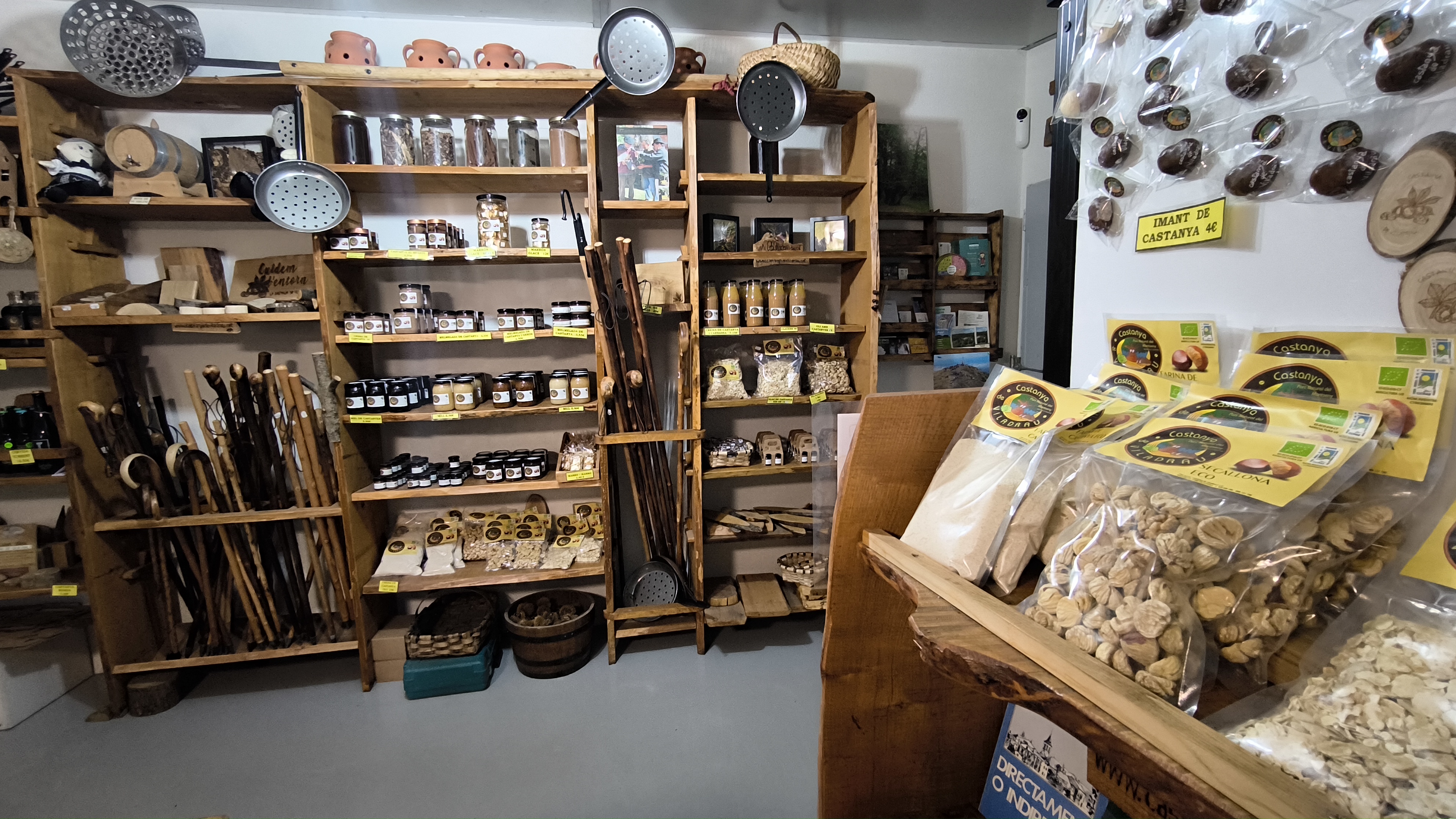 Artisan chestnut products in the shop