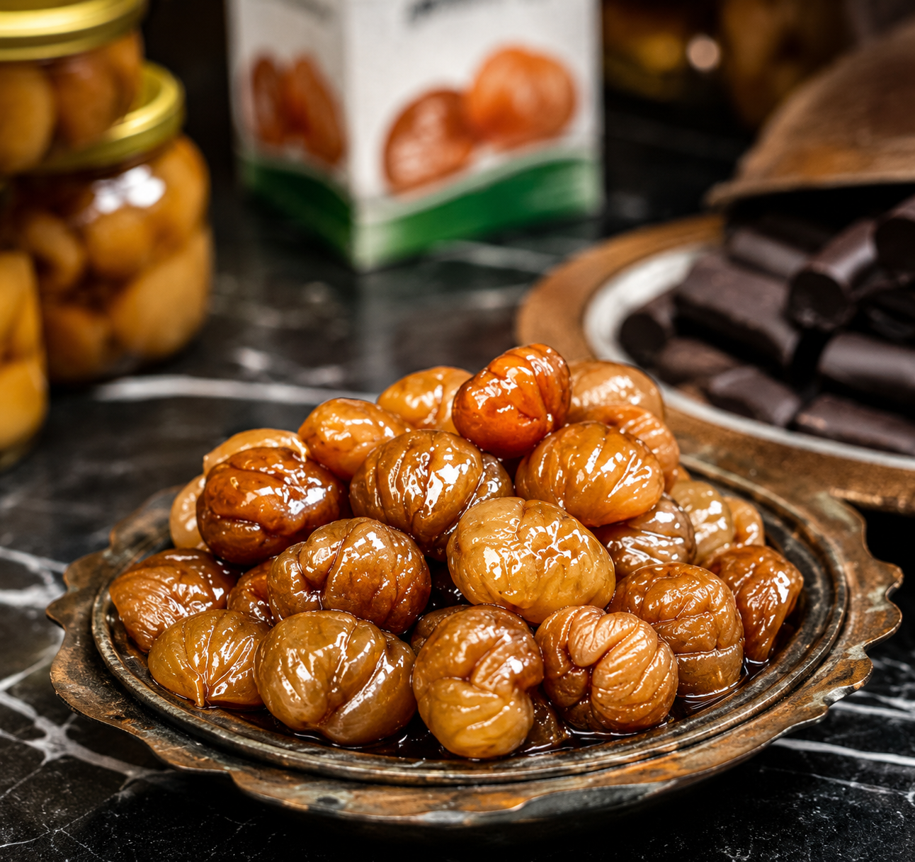 Castanyes caramel·litzades daurades amb mel i canyella